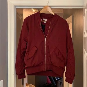 Burgundy Bomber Jacket